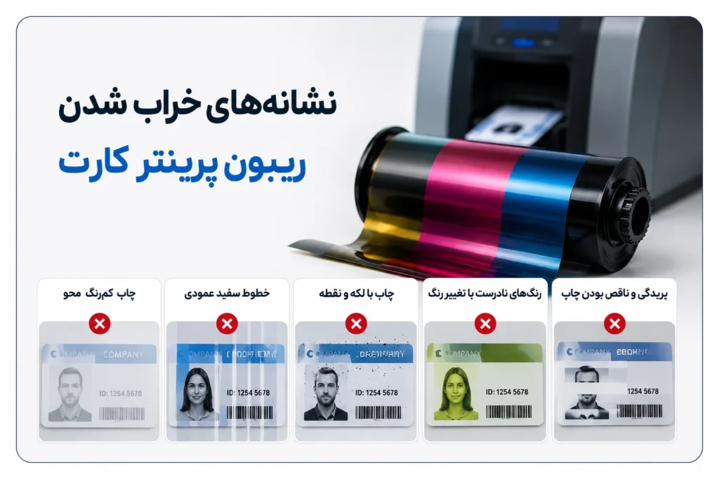 بررسی نشانههای خراب شدن ریبون پرینتر کارت